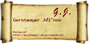 Gerstmayer János névjegykártya